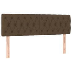 Vidaxl Box spring postelja z vzmetnico temno rjava 160x200 cm blago