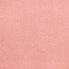 Vidaxl Vzmetnica z žepkasto vzmetjo roza 90x190x20 cm žamet
