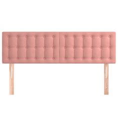 Vidaxl Posteljno vzglavje roza 144x5x78/88 cm žamet