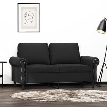 Vidaxl vidaXL Dvosed, črn, 120 cm, oblazinjen z žametom