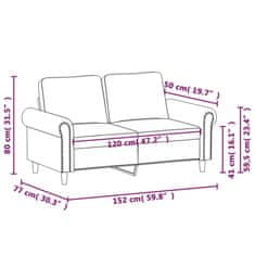 Vidaxl Dvosed krem 120 cm umetno usnje