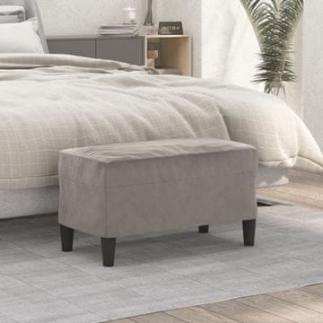 Vidaxl vidaXL Klop svetlo siva 70x35x41 cm oblazinjena z žametom