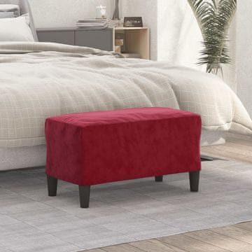 Vidaxl vidaXL Vinsko rdeča klop 70x35x41 cm oblazinjena z žametom
