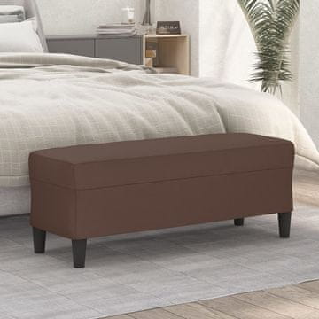Vidaxl vidaXL Klop, rjava, 100x35x41 cm, oblazinjena z umetnim usnjem