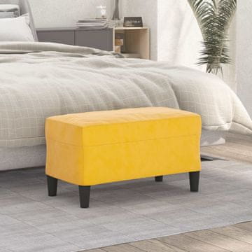 Vidaxl vidaXL Klop rumene barve 70x35x41 cm oblazinjena z žametom