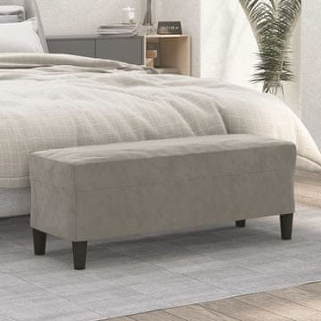 Vidaxl vidaXL Klop svetlo siva 100x35x41 cm oblazinjena z žametom