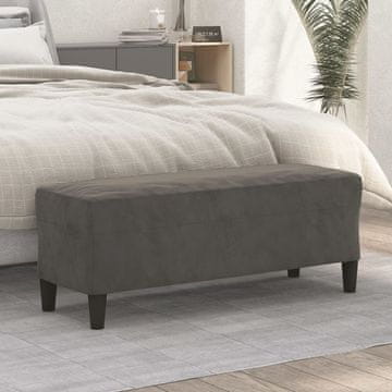 Vidaxl vidaXL Klop temno siva 100x35x41 cm oblazinjena z žametom