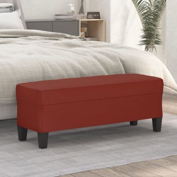 Vidaxl vidaXL Vinsko rdeča klop 100x35x41 cm oblazinjena z umetnim usnjem