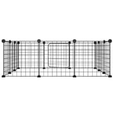 Greatstore Ograda za hišne ljubljenčke z 12 paneli črna 35x35 cm jeklo