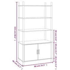 Vidaxl Visoka omarica bela 80x40x153 cm inženirski les