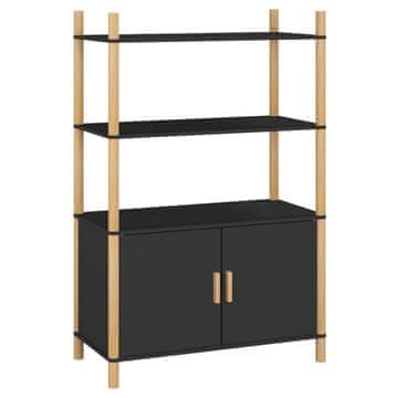 Vidaxl Visoka omarica črna 80x40x121 cm inženirski les