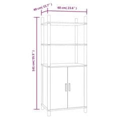 Vidaxl Visoka omarica bela 60x40x141 cm inženirski les