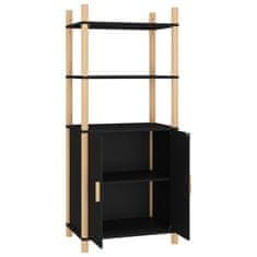 Vidaxl Visoka omarica črna 60x40x141 cm inženirski les