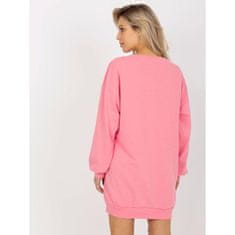 Ex moda Ženski pulover z napisom in žepi SUSANNE roza EM-BL-U719.82P_392548 Univerzalni