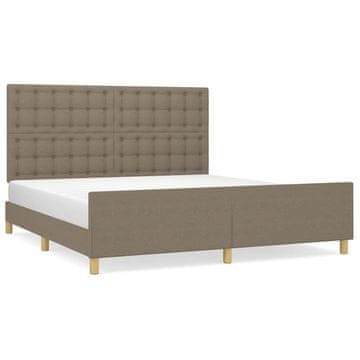 Vidaxl Posteljni okvir z vzglavjem taupe 180x200 cm blago