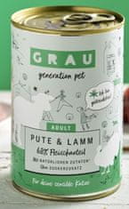Grau GP Adult konzerva za mačke, puran & jagnje, brez žit, 6 x 400 g