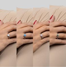 Brilio Silver Čudovit srebrn prstan z opali in cirkoni RI056WB (Obseg 52 mm)