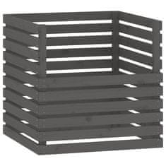 Vidaxl Kompostnik siva 80x80x78 cm trdna borovina