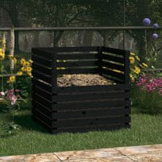 Vidaxl Kompostnik črna 80x80x78 cm trdna borovina