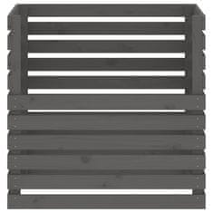 Vidaxl Kompostnik siva 80x80x78 cm trdna borovina