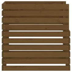 Vidaxl Kompostnik medeno rjav 80x80x78 cm trdna borovina