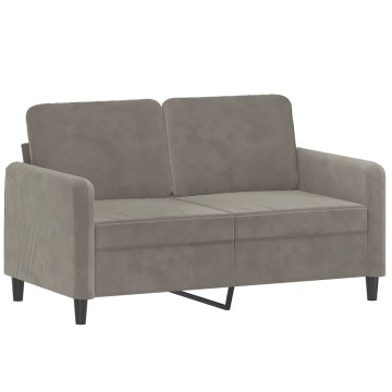 Vidaxl Dvosed svetlo siv 120 cm žamet