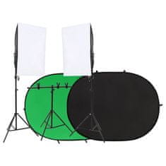 Vidaxl Komplet za foto studio z lučmi in ozadjem