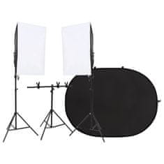 Vidaxl Komplet za foto studio z lučmi in ozadjem
