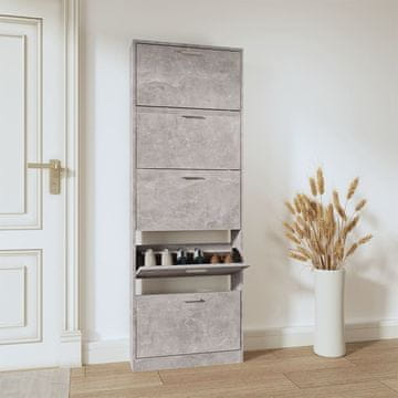 Vidaxl vidaXL Omarica za čevlje betonsko siva 59x17x169 cm