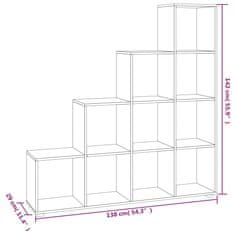 Vidaxl Stopničasta knjižna omara črna 142 cm inženirski les