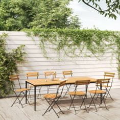 shumee Zložljivi vrtni stoli 8 kosov jeklo in trden akacijev les