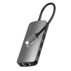 Media-Tech MT5044 priklopna postaja, USB-A, HDMI, PD 100 W, RJ45
