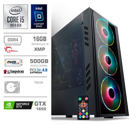 MEGA 5000 namizni gaming računalnik (PC-G5554RGB)