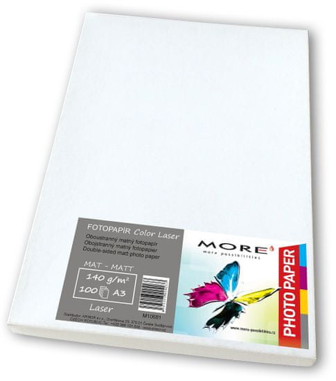 Fotopapir mat bele barve, združljiv z A3; 140 g/m2; združljiv z laserjem; 100 kosov