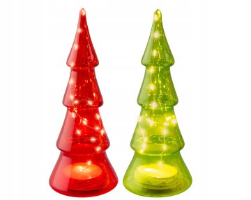 shumee Steklena LED božična jelka 26 cm