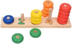 Goki Igra za razvrščanje Naučite se šteti z lesenimi obroči