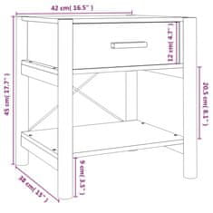 Greatstore Nočna mizica 2 kosa črna 42x38x45 cm inženirski les