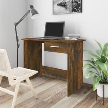 Vidaxl vidaXL Pisalna miza, dimljen hrast, 100x50x76 cm, material na osnovi lesa