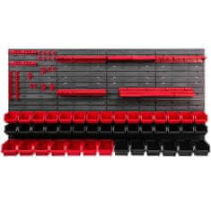 botle Komplet plošč z držali za orodje 156 x 78 cm z 43 kos Škatla viseče Rdeča in Črna škatle plastika