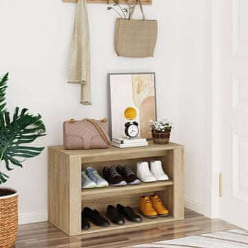 Vidaxl vidaXL Stojalo za čevlje sonoma hrast 75x35x45 cm material na osnovi lesa