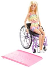 Mattel 193 HJT13 Barbie model na invalidskem vozičku v karirasti obleki