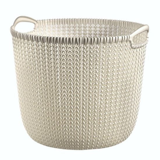 Curver Košara za perilo Knit, 30l, okrogla, bela