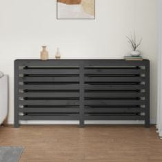 Vidaxl Pokrov za radiator siva 169x19x84 cm trdna borovina