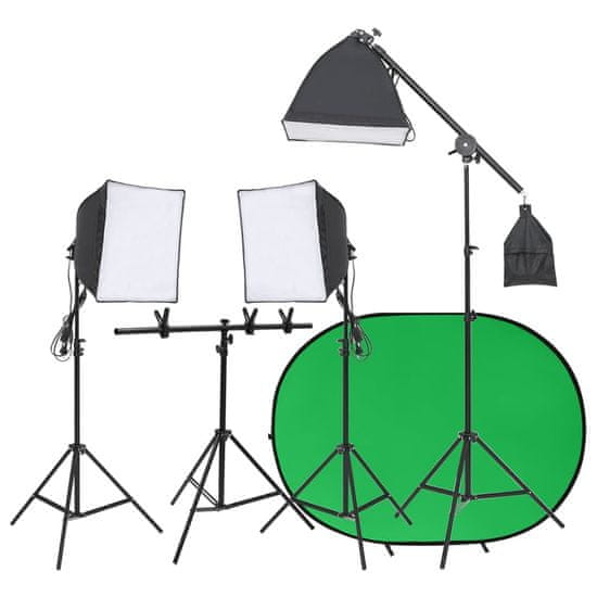 Vidaxl Komplet za foto studio z lučmi in ozadjem
