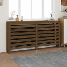 Vidaxl Pokrov za radiator medeno rjav 169x19x84 cm trdna borovina