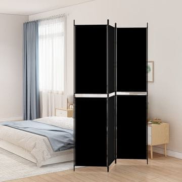 Vidaxl vidaXL 3-delni predelni pulti, črne barve, 150 x 220 cm, blago