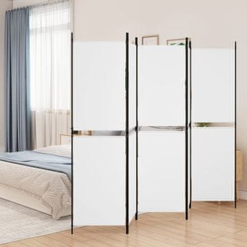 Vidaxl vidaXL 5-delna predelna stena, bela, 250 x 180 cm, blago