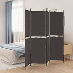 Vidaxl Paravan 4-delni rjav 200x180 cm blago