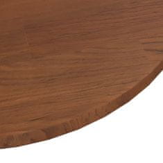 Greatstore Okrogla mizna plošča temno rjava Ø50x1,5 cm trdna hrastovina