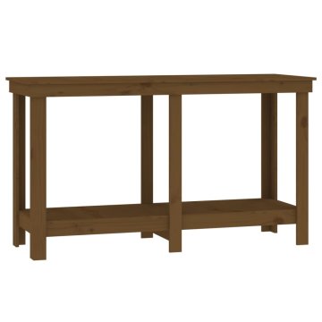 Vidaxl Delovna miza medeno rjava 140x50x80 cm trdna borovina